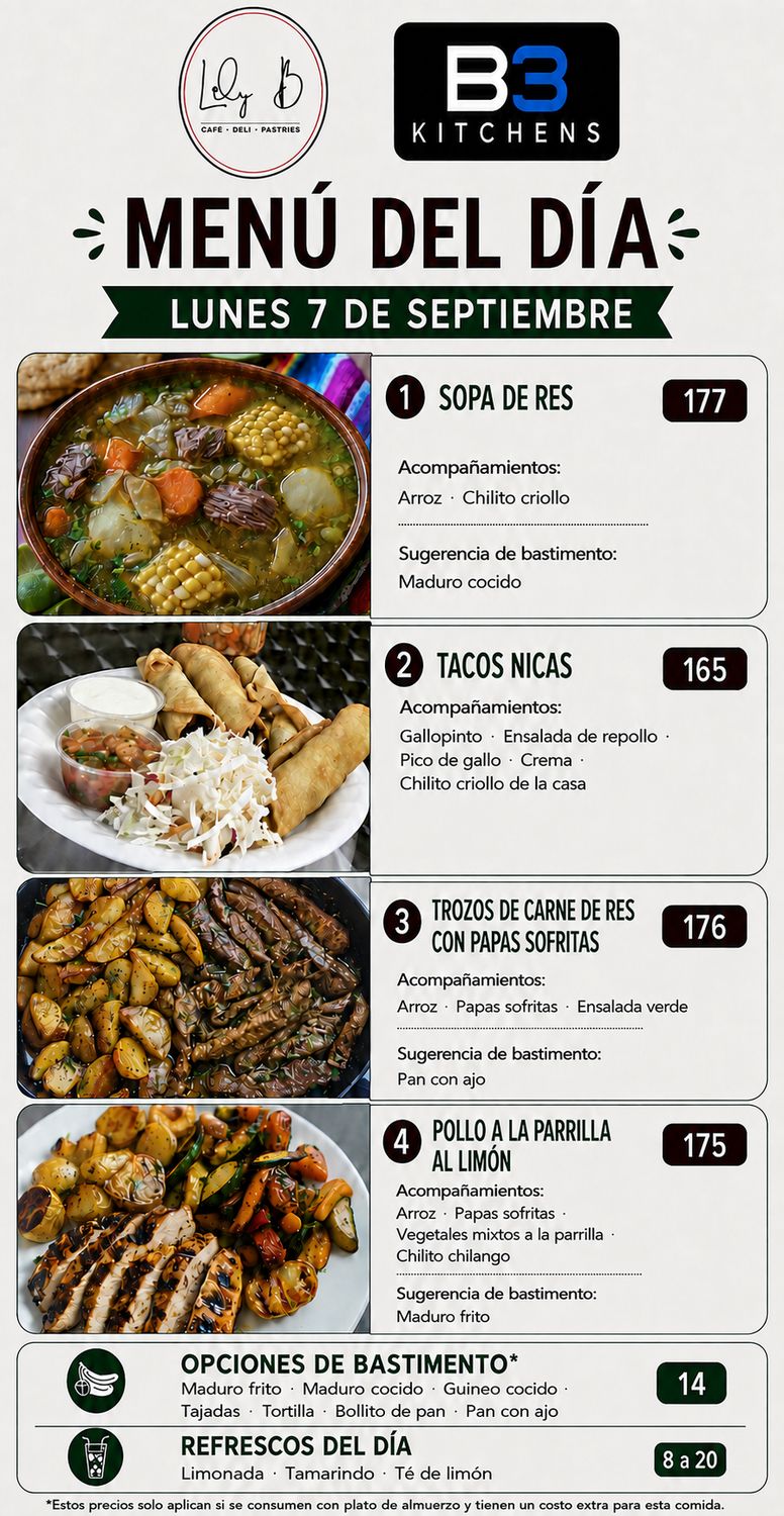 LUNES SEPTIEMBRE 7, Tipo: Sopa de Res