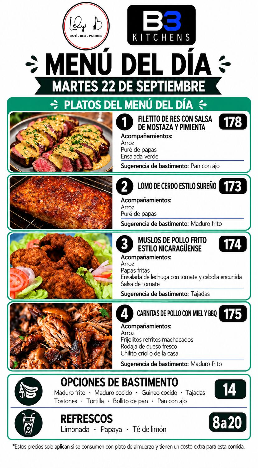 MARTES SEPTIEMBRE 22 MARTES SEPTIEMBRE 22, Tipo: 1 Filetito de Res