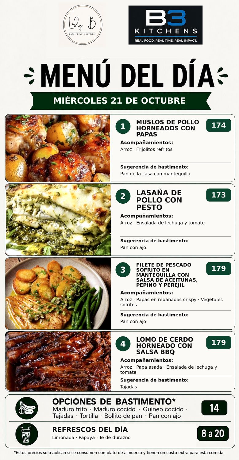 MIERCOLES OCTUBRE 21 MIERCOLES OCTUBRE 21, Tipo: #1 Muslos de pollo horneados