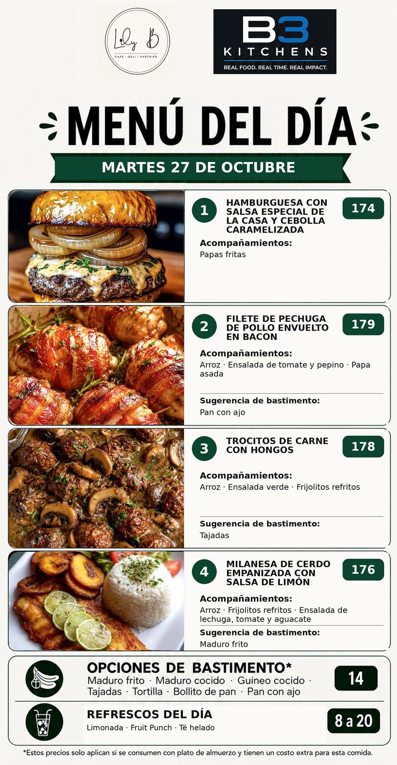 MARTES OCTUBRE 27 MARTES OCTUBRE 27, Tipo: #1 Hamburguesa