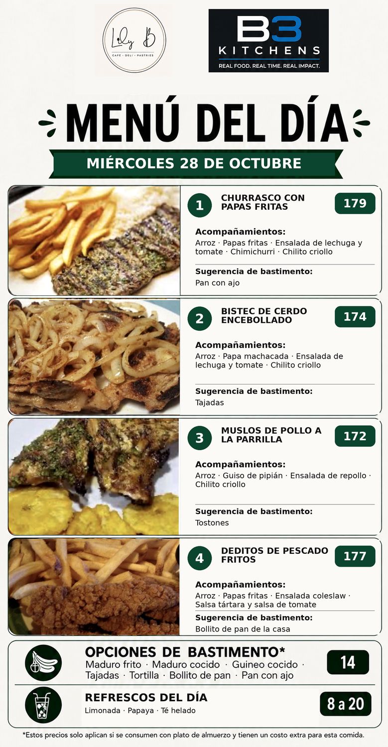 MIERCOLES OCTUBRE 28 MIERCOLES OCTUBRE 28, Tipo: #1 Churrasco