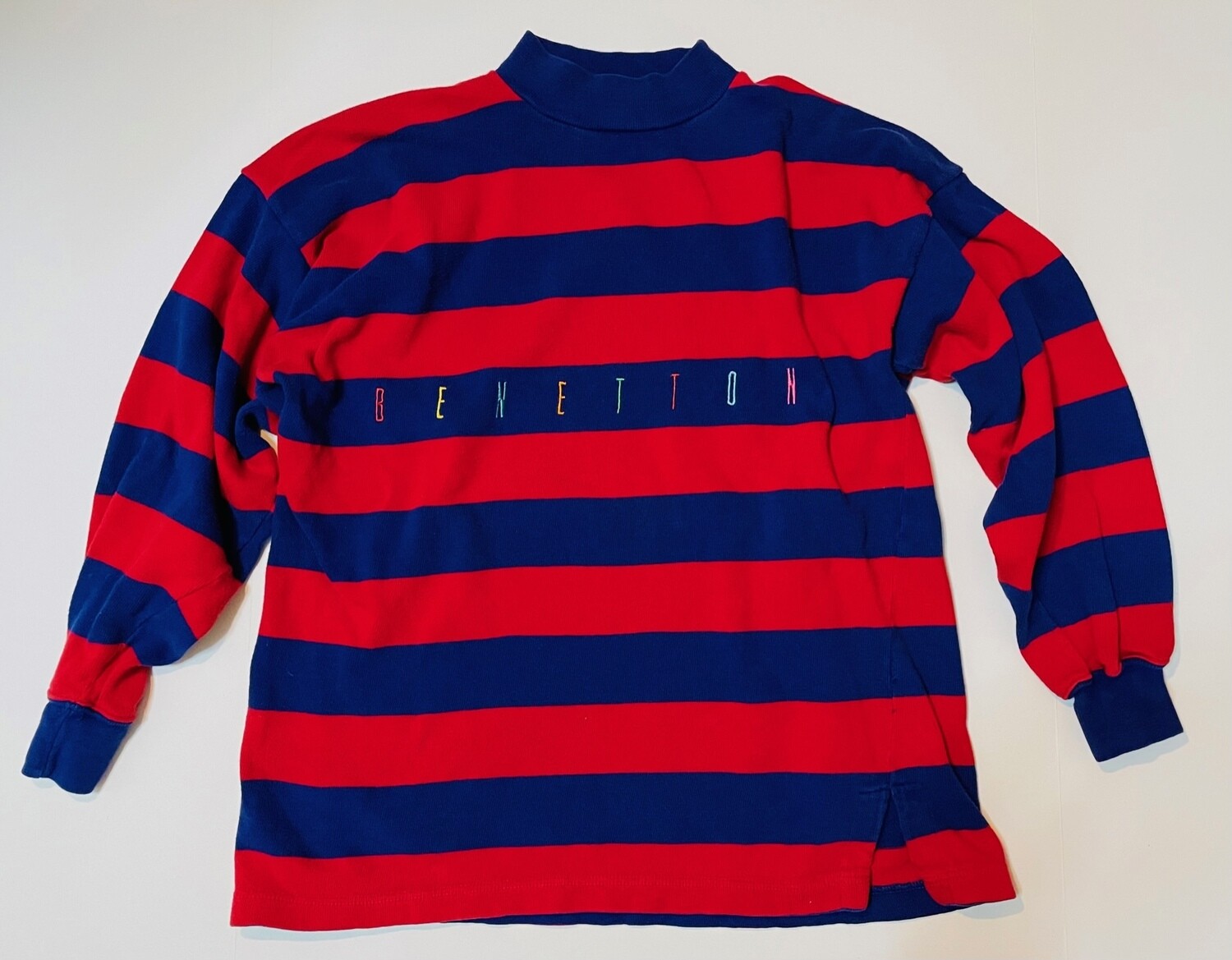 1990 BENETTON rugby stripe long sleeve T shirt