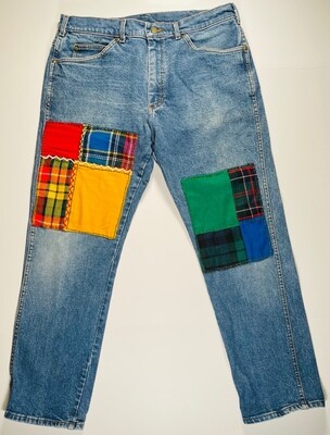 LL BEAN patchwork jeans