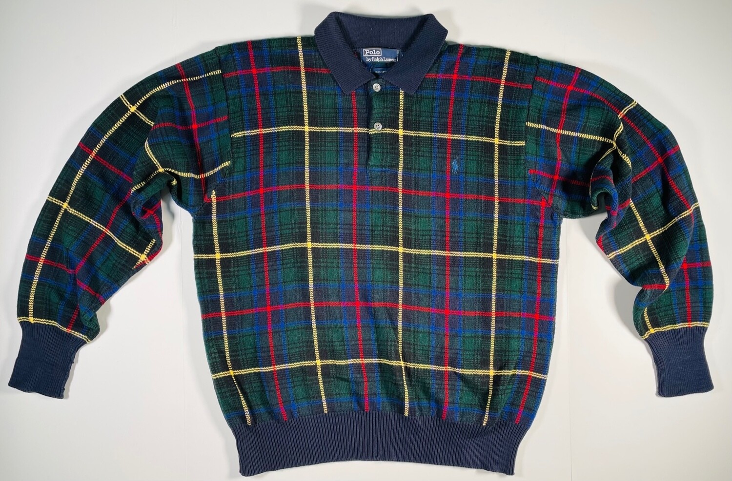 POLO Ralph Lauren plaid button up collar sweater