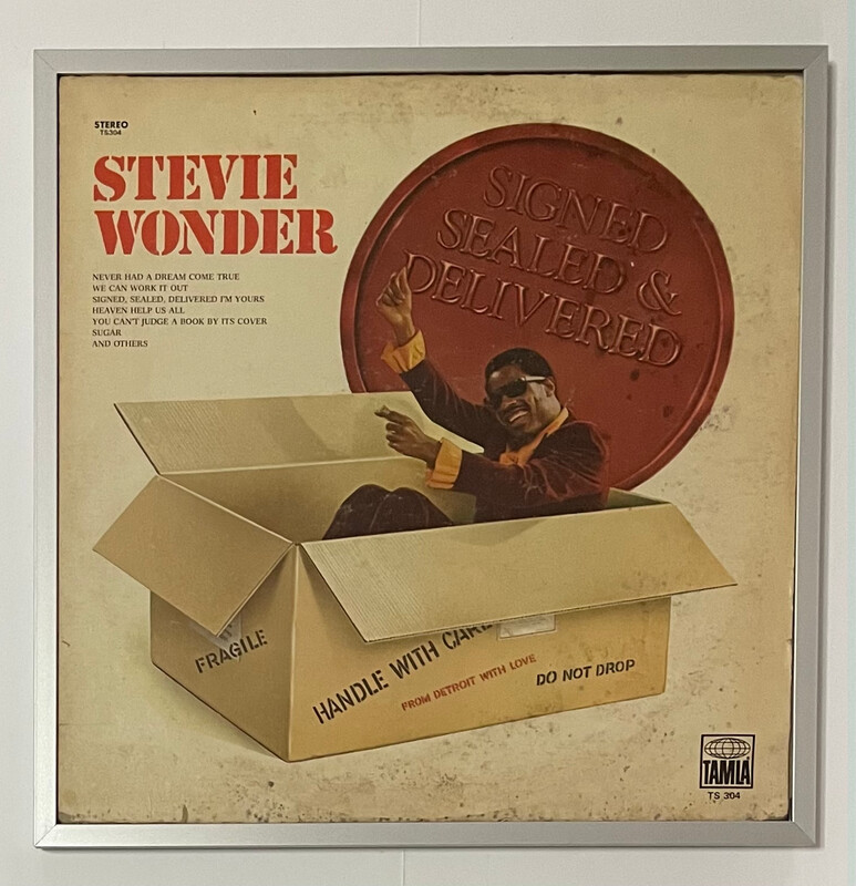 STEVIE WONDER "SIGNED SEALED & DELIVERED" framed album