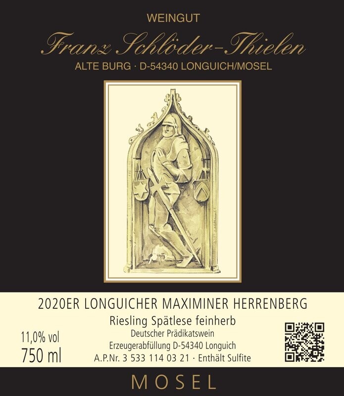 2020 Longuicher Maximiner Herrenberg, Riesling Spätlese feinherb, NOBLESSE
