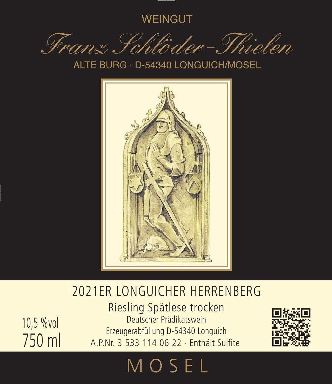 2021 Longuicher Herrenberg, Riesling Spätlese trocken, NOBLESSE