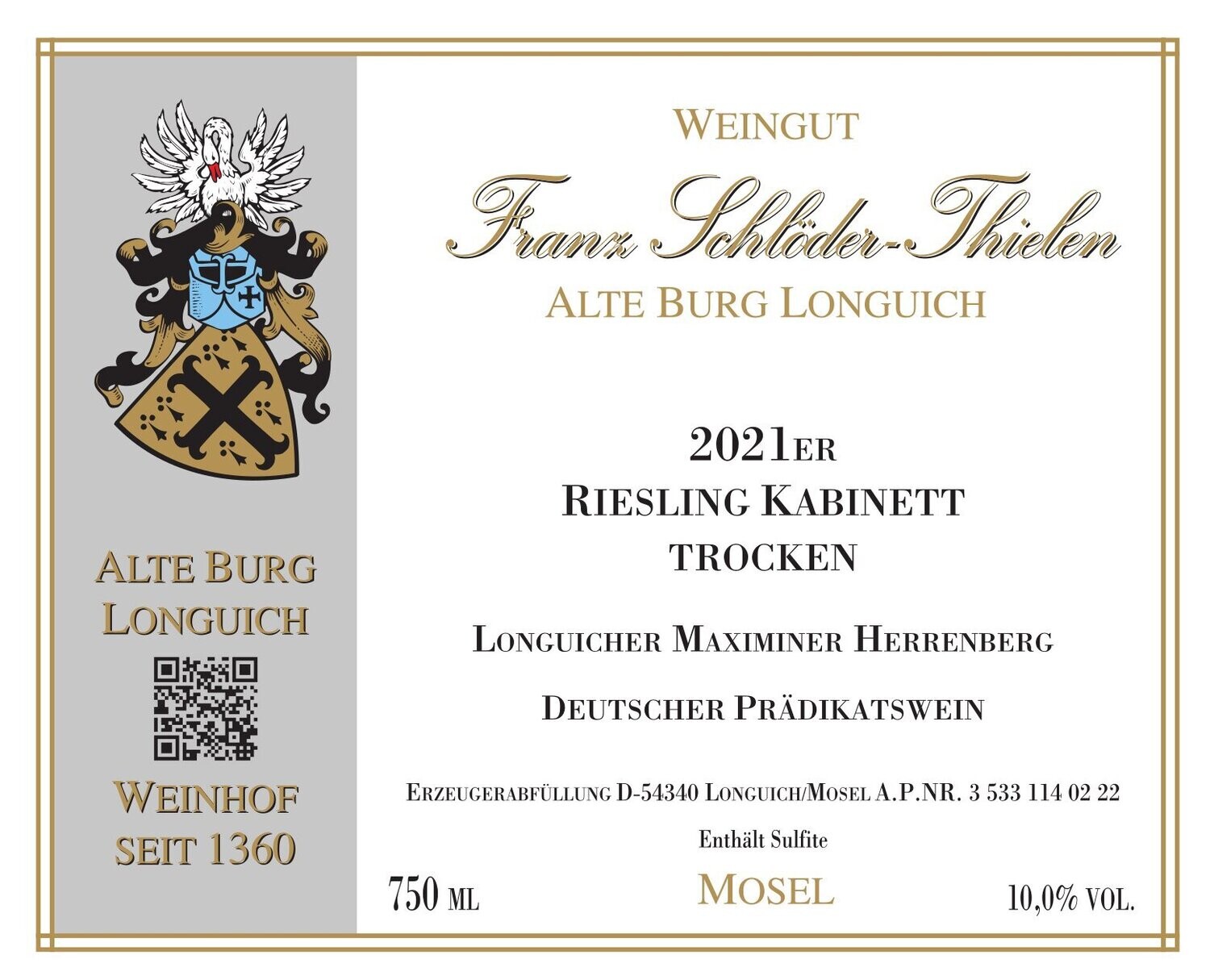 2021 Longuicher Maximiner Herrenberg, Riesling Kabinett trocken