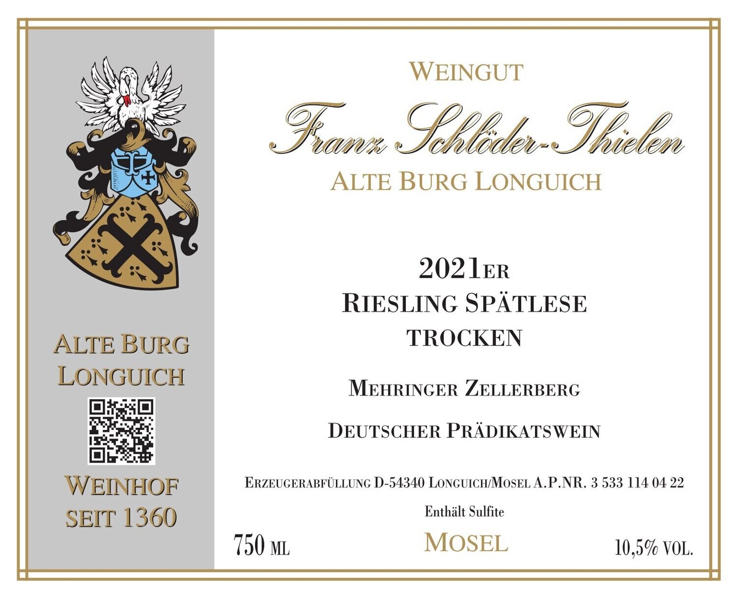 2021 Mehringer Zellerberg, Riesling Spätlese trocken