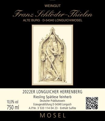 2022Longuicher Herrenberg, Riesling Spätlese feinherb, NOBLESSE