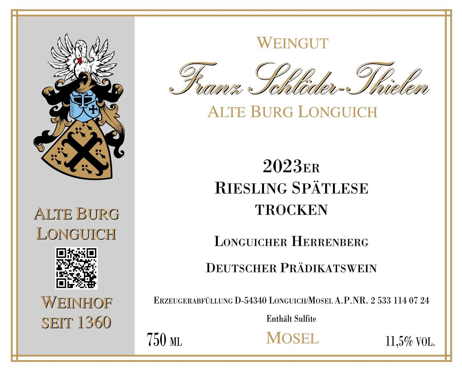 2023 Longuicher Herrenberg, Riesling Spätlese trocken