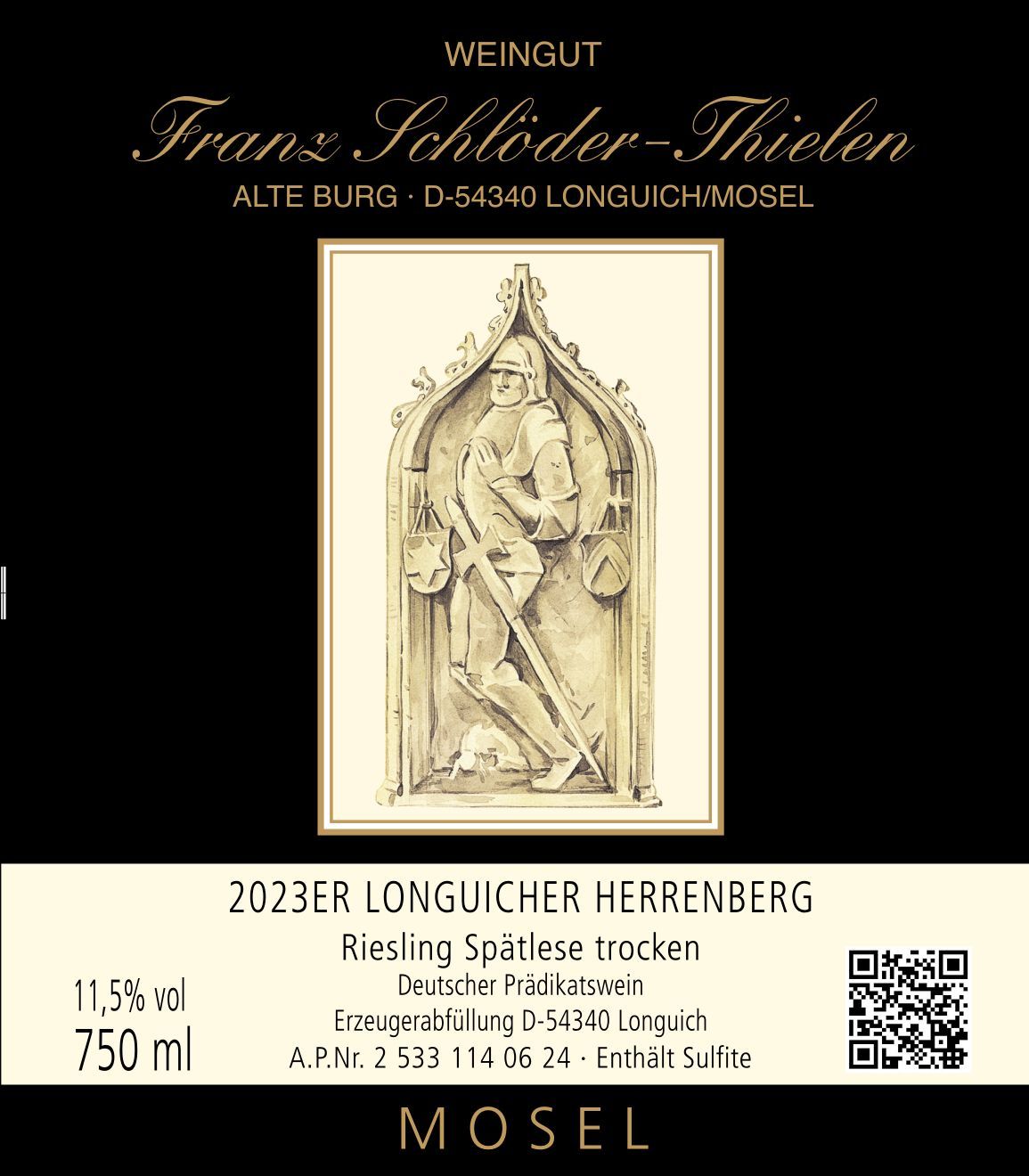 2023 Longuicher Herrenberg, Riesling Spätlese feinherb, NOBLESSE