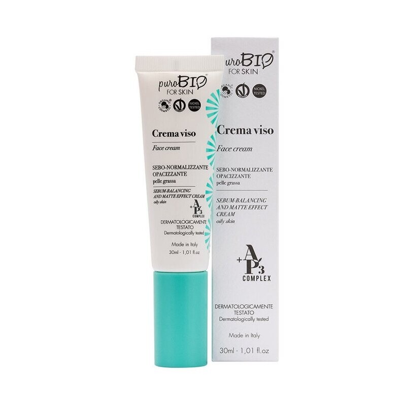 Crema viso sebo-normalizzante opacizzante puroBio Crema viso sebo-normalizzante opacizzante puroBio