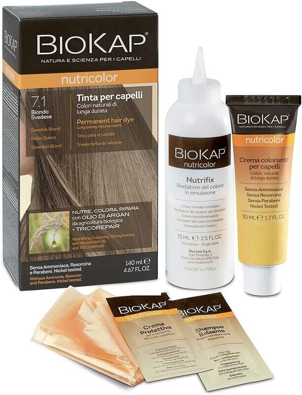BioKap Nutricolor 7.1 Biondo Svedese Tinta BioKap Nutricolor 7.1 Biondo Svedese Tinta