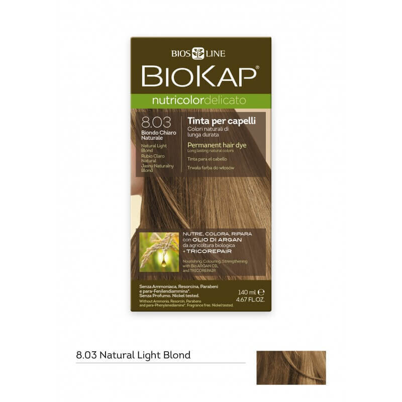 BioKap Nutricolor Delicato 8.03  Biondo Chiaro Naturale Tinta