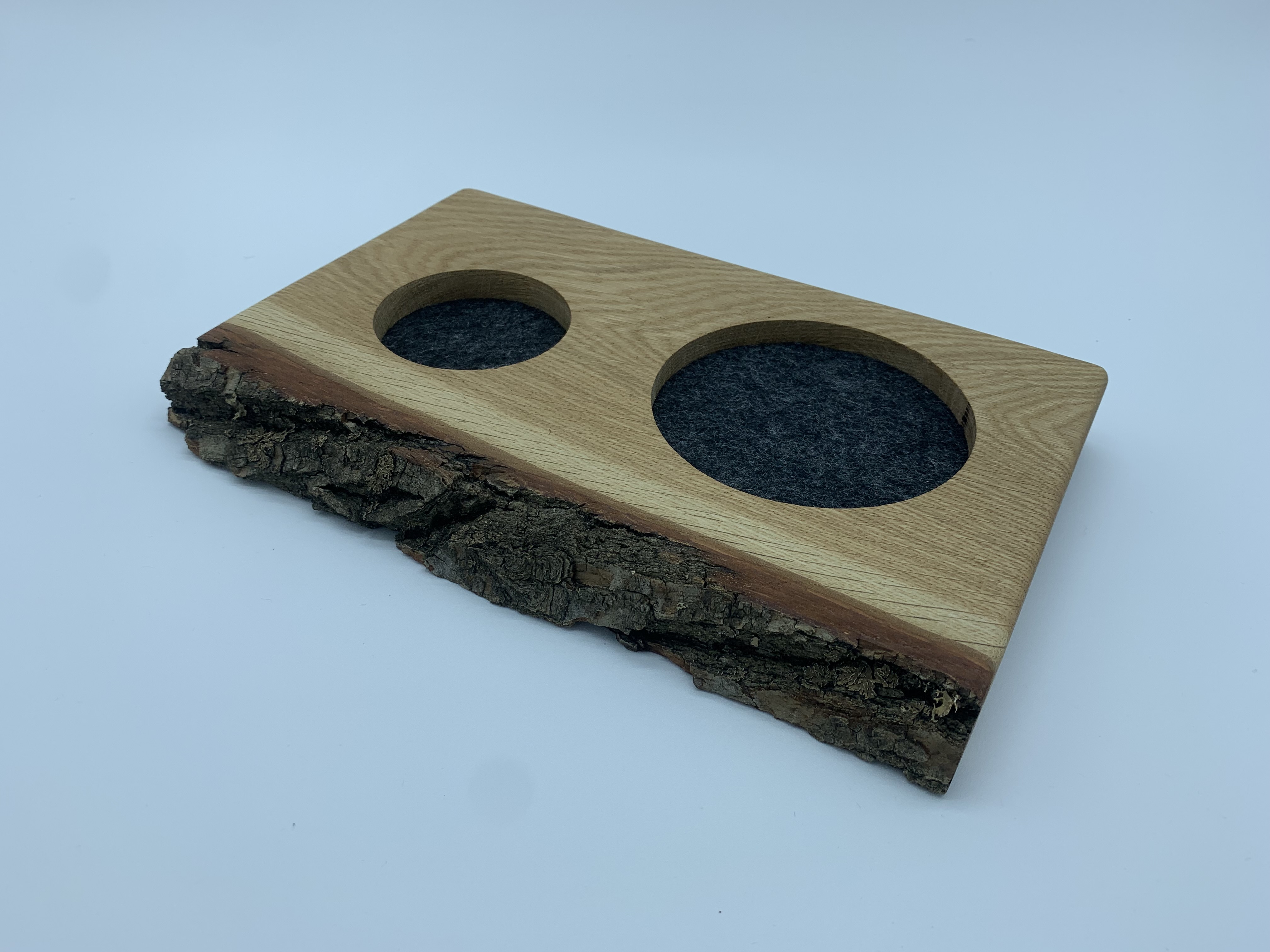 Single Dram Board - massive Eiche mit Rinde - für eine Personen - Whisky-Board