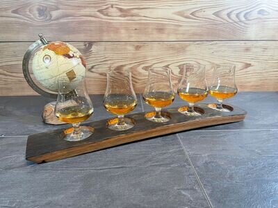 Tasting-Board - Fassdaube Glenburgie - für fünf Gläser - Whisky-Board - personalisierbar