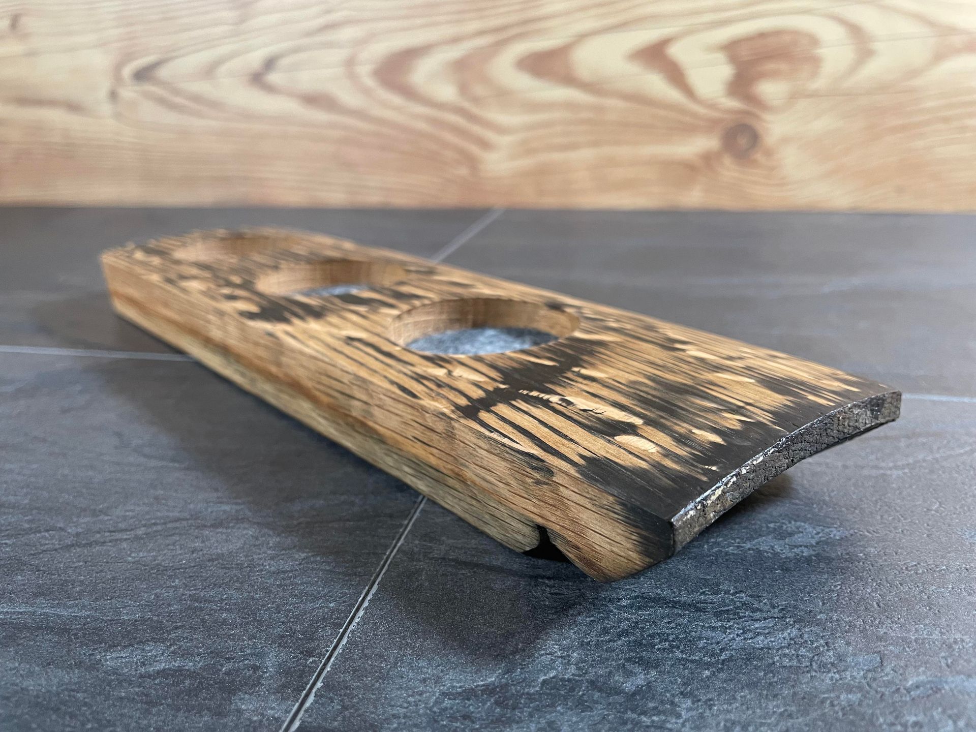 Tasting-Board - Fassdaube Glenburgie - für drei Gläser - Whisky-Board (passend für Glencairn) - personalisierbar