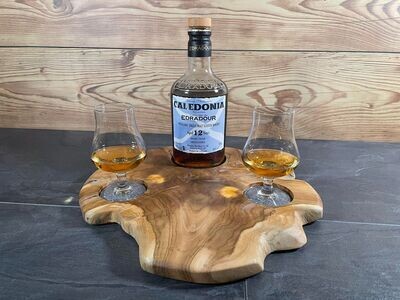 Shared Dram Board - Teak Baumscheibe - für zwei Personen - Whisky-Board