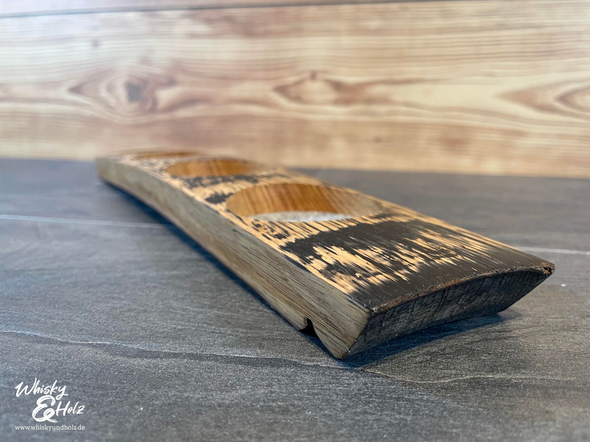 Tasting-Board - Fassdaube Glenburgie - für vier Gläser - Whisky-Board - personalisierbar