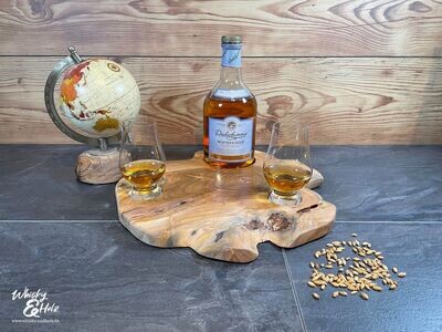 Shared Dram Board - Teak Baumscheibe - für zwei Personen - Whisky-Board (passend für Glencairn)