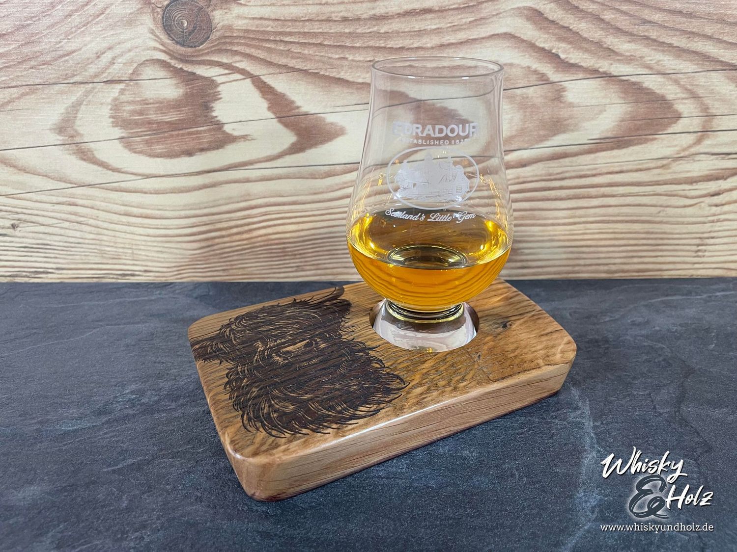 Mini Dram Board - Fassdaube Rotwein - für ein Glas - Whisky-Board (passend für Glencairn)