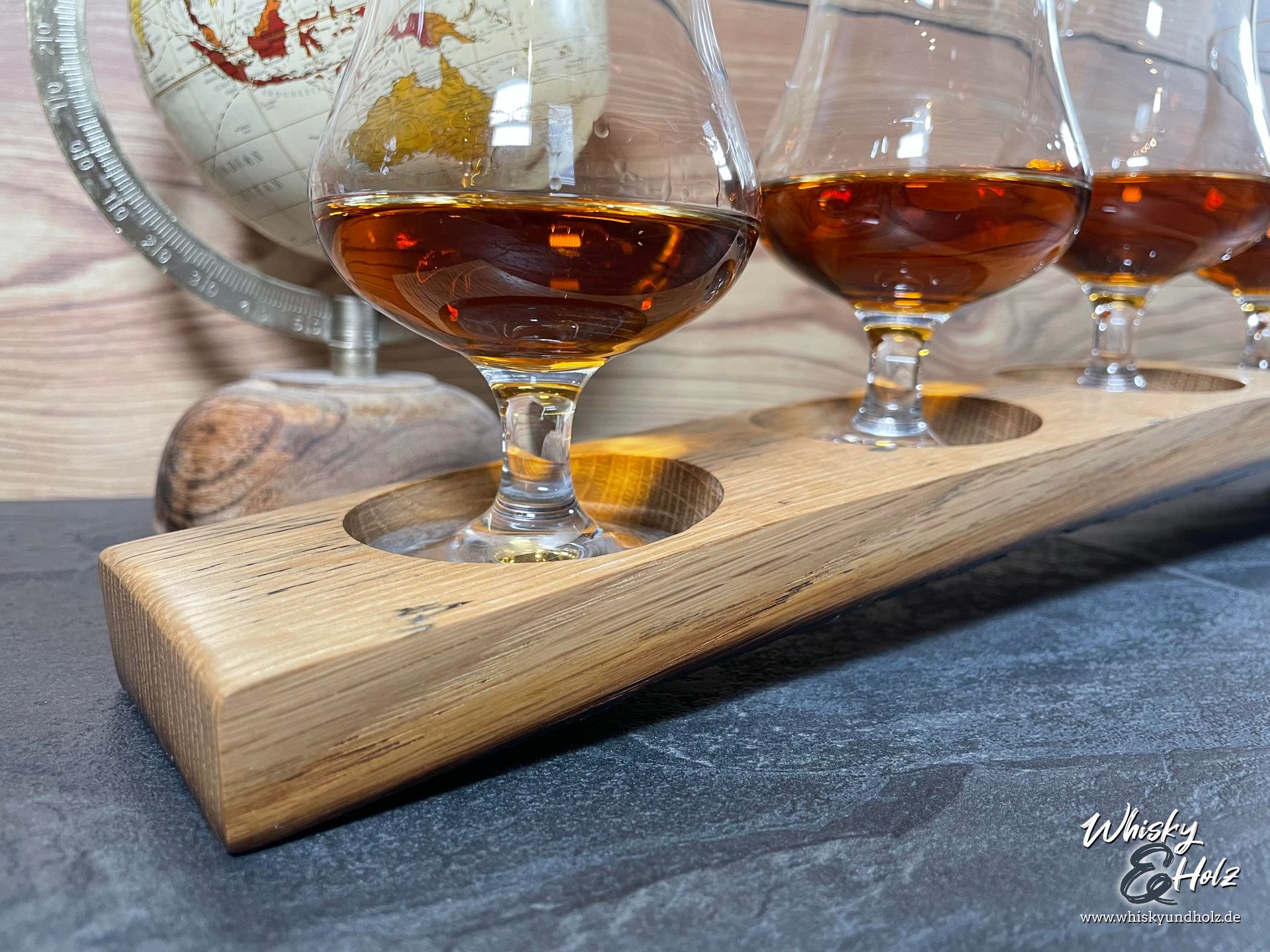 Tasting-Board - Fassdaube Glenburgie - für sechs Gläser - Whisky-Board - personalisierbar