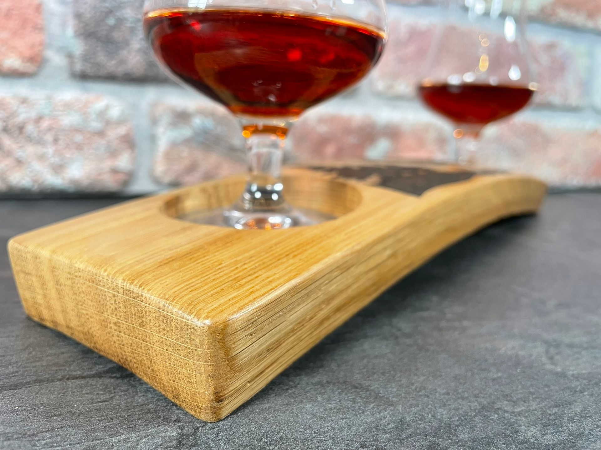 Tasting-Board - Fassdaube vom Cask Wizard - für zwei Gläser - Whisky-Board - personalisierbar