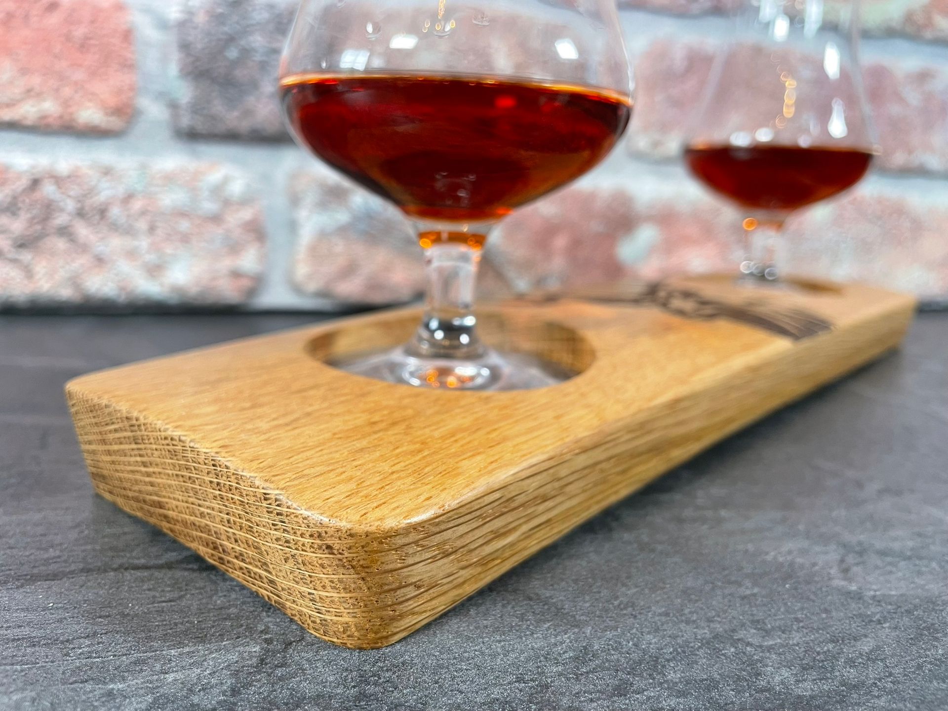 Tasting-Board - Fassdaube vom Cask Wizard - für zwei Gläser - Whisky-Board - personalisierbar