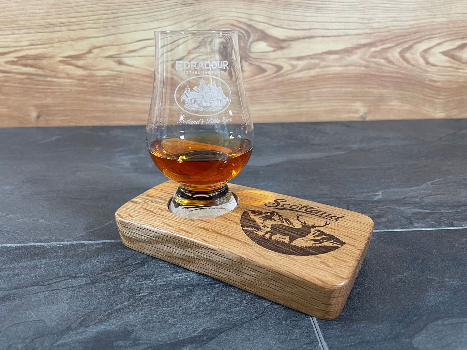Mini Dram Board - Fassdaube vom Cask Wizard - für ein Glas - Whisky-Board (passend für Glencairn)