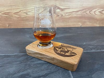 Mini Dram Board - Fassdaube vom Cask Wizard - für ein Glas - Whisky-Board (passend für Glencairn)