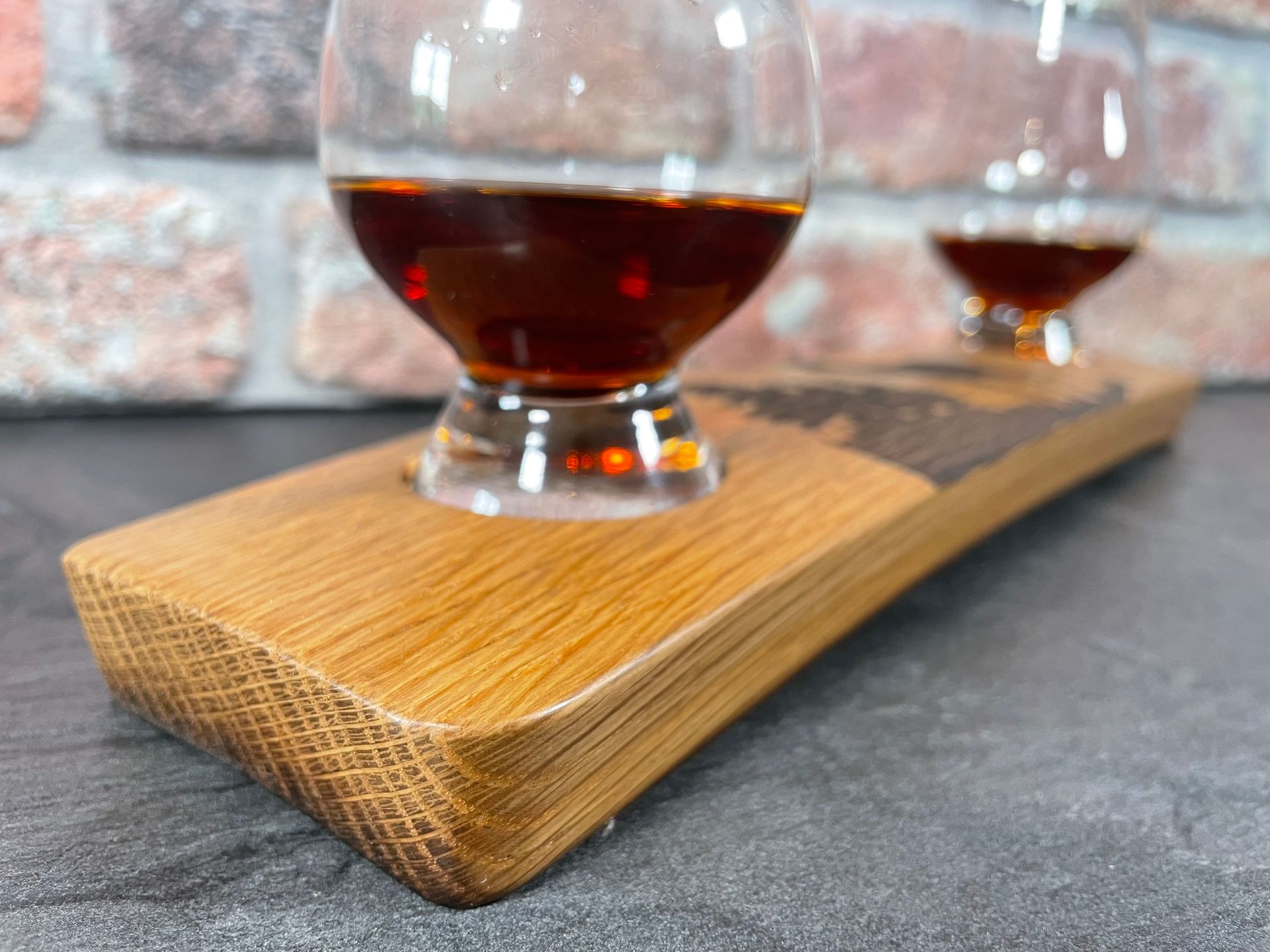 Tasting-Board - Fassdaube vom Cask Wizard - für zwei Gläser - Whisky-Board (passend für Glencairn) - personalisierbar