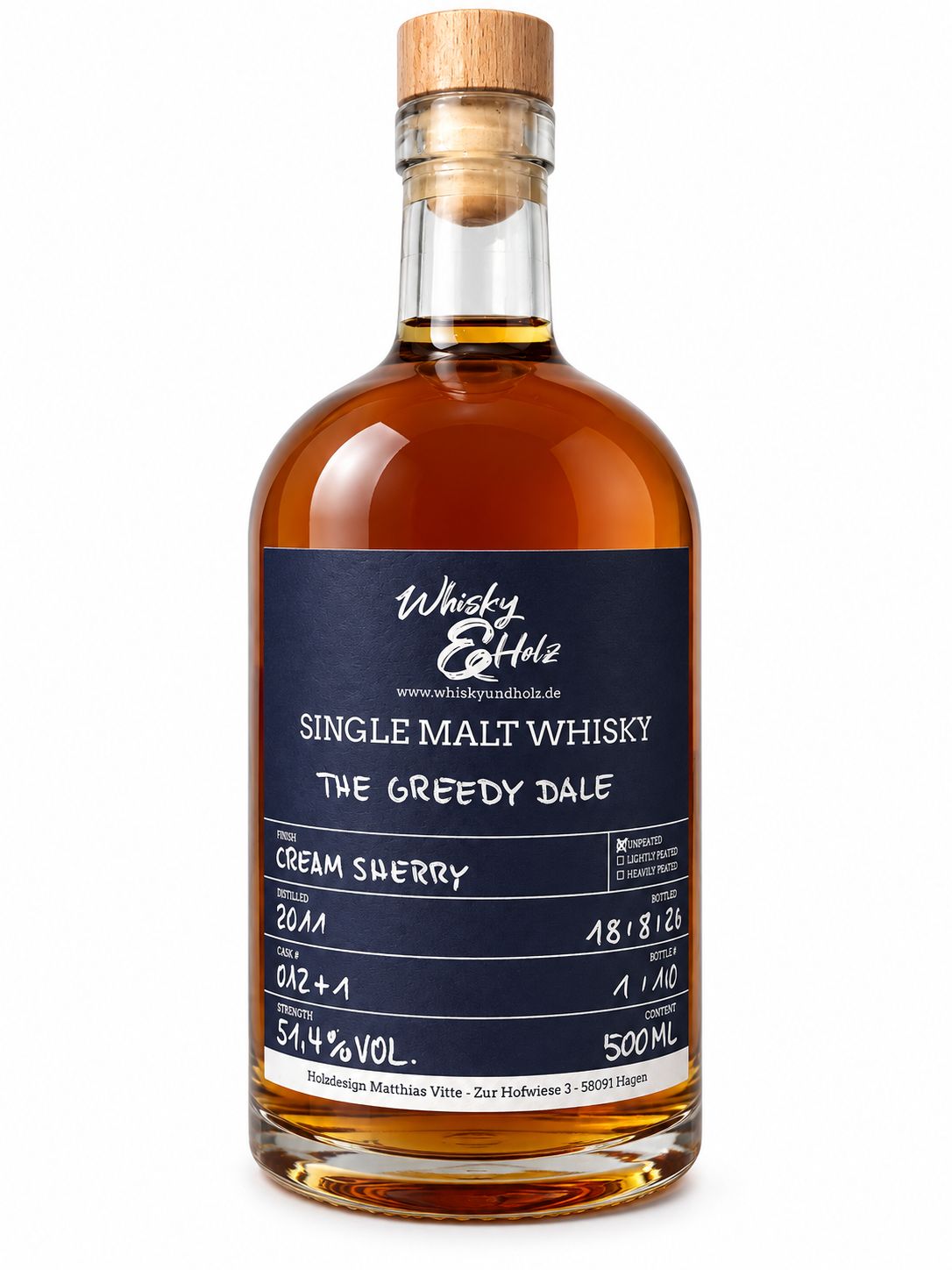 Whisky & Holz - 2011/2026 - The Greedy Dale - Cream Sherry Finish - 0,5l