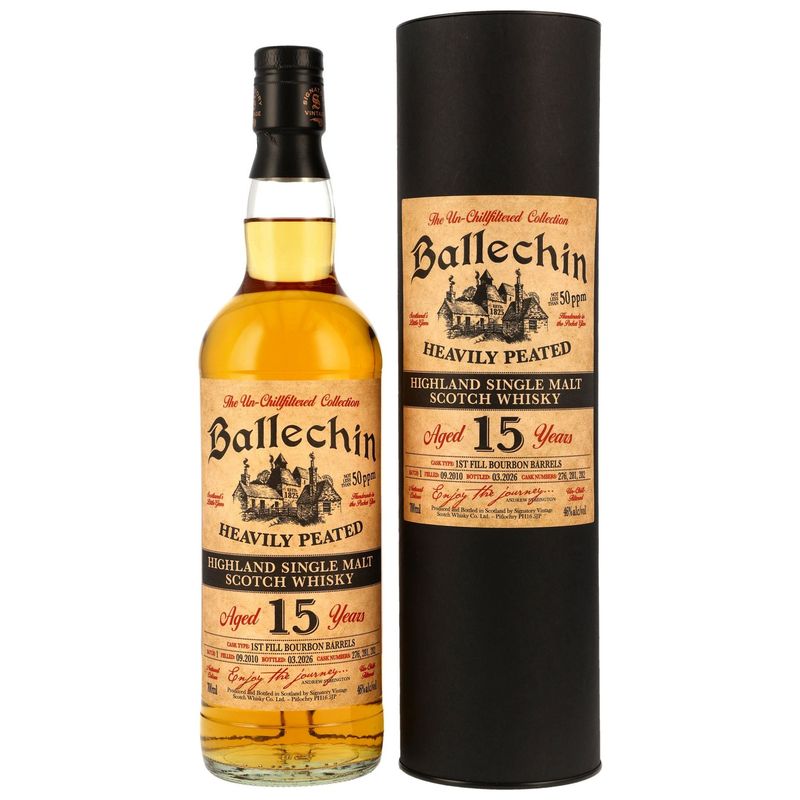 Ballechin 15 Jahre - Heavily Peated - 1st Fill Bourbon Barrels Ballechin 15 Jahre - Heavily Peated - 1st Fill Bourbon Barrels