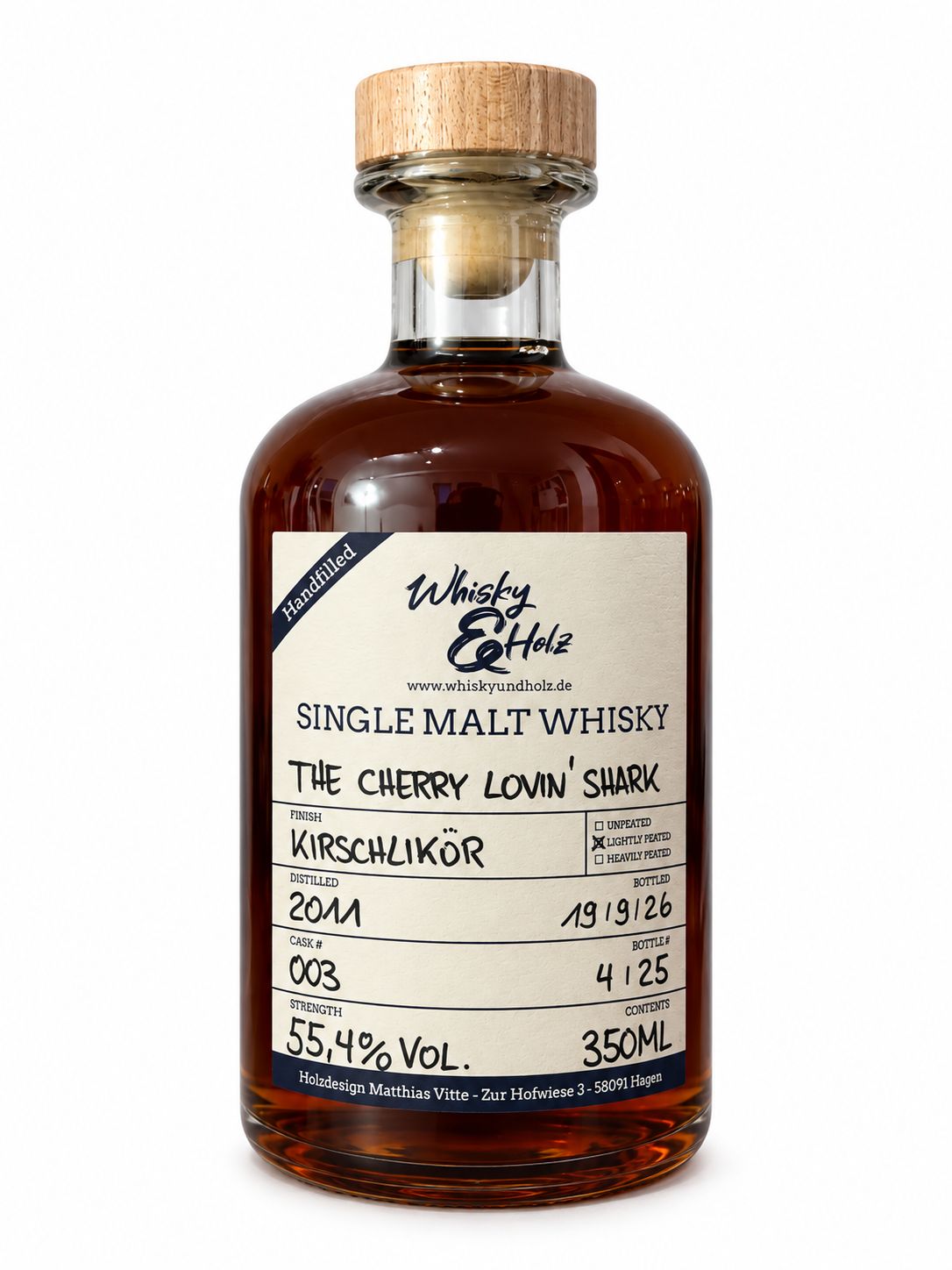 Whisky & Holz - 2011/2026 - Just Whisky Hamburg 2026 Handfilled - Kirschlikör Finish - 0,35l