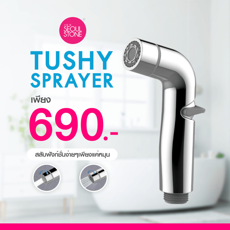 หัวฉีดชำระปรับแรงดันน้ำได้ Seoul Stone Tushy Sprayer ? ?