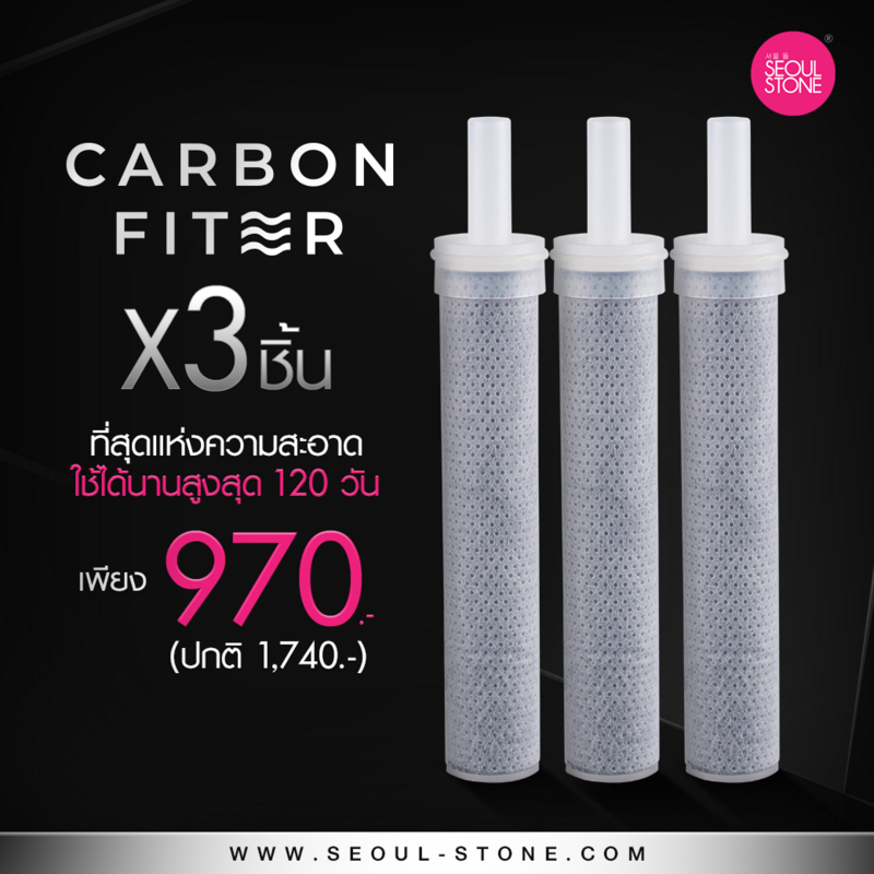 ไส้กรองฝักบัว Carbon Filter แพ็ค 3 ชิ้น 970.- (เฉพาะรุ่น Supreme Shower และ Pure Rain เท่านั้น)