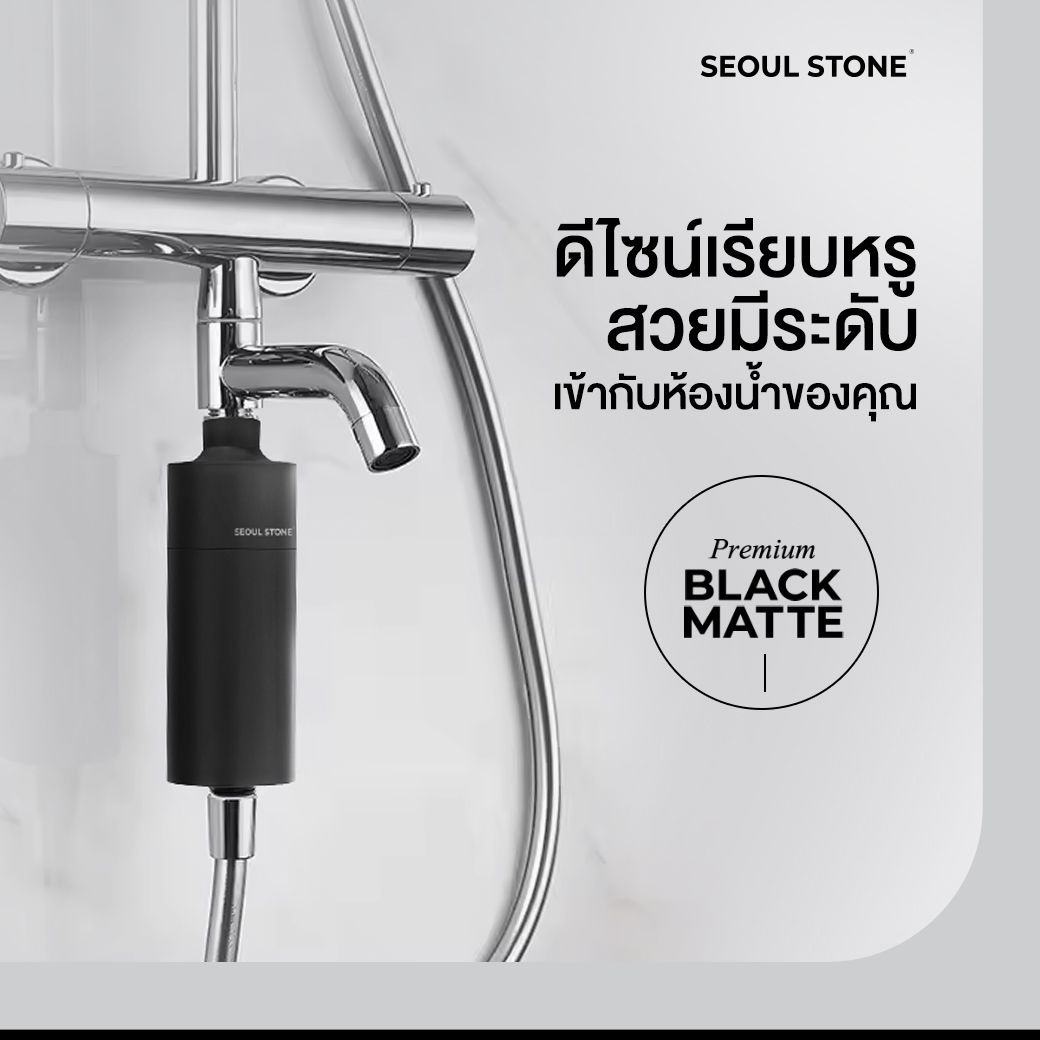 ที่กรองน้ำฝักบัวพรีเมียม Seoul Stone Pure Guard | เปลี่ยนไส้กรองได้ รับประกัน 5 ปี ราคาพิเศษเพียง 690.-