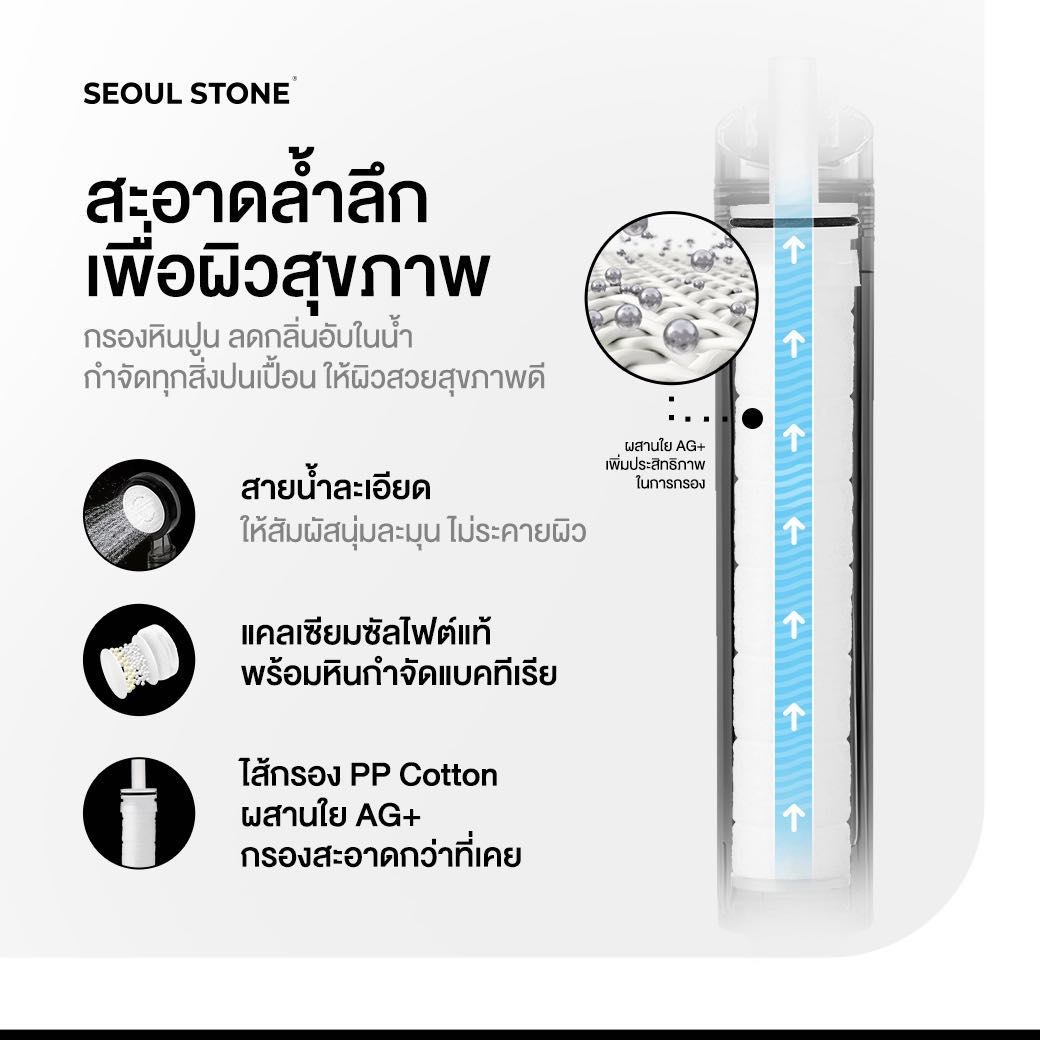 ฝักบัวเกาหลีของแท้ Seoul Stone New Pure Rain + รับประกันสินค้า 5 ปี