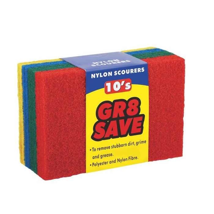 Gr8 Save Nylon Scourers - 10 Pack