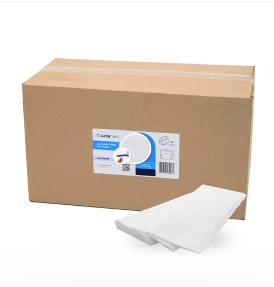 2 Ply Folded Fold Hand Towels Size 240mm x 200mm Box