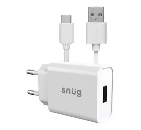 Snug Lite 1 Port 2.1A Charger + Typce C Cable White
