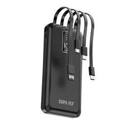 Superfly 4 Cable 10000mAh Power Bank with light Black