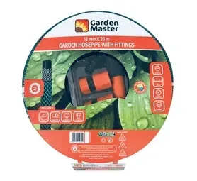 Garden Master 20m x 12mm Hose Pipe plus Fittings