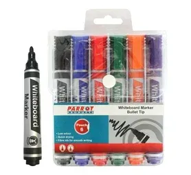 Parrot Products Bullet Whiteboard Marker Assorted - 6 Pack