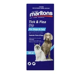 100ml Marltons Tick & Flea Dip for Dogs & Cats