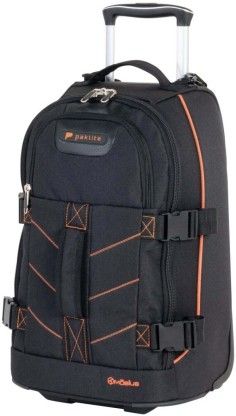 Paklite Mobius Trolley Case Black Check-in Suitcase 2 Wheels - 20 inch (Black)