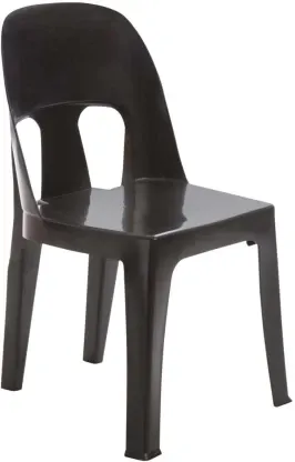 Unica Party Plastic Stackable Chair (Black, 1, Pre-assembled)
