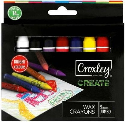 Croxley Jumbo Wax Wax Crayons (Set of 9)