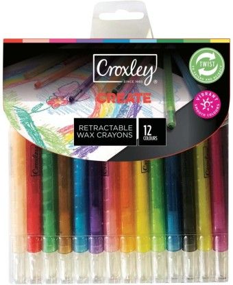 Croxley Create Retractable Wax Crayons Wax Crayons (Set of 12)